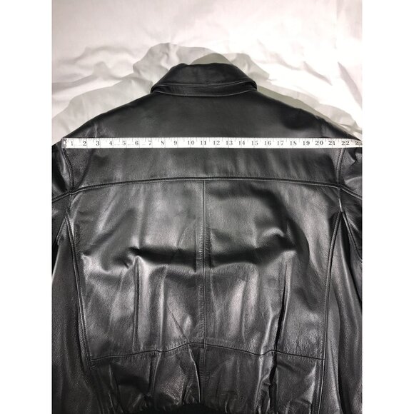 Croft & Barrow Men's Black Leather Bomber Aviator Jacket - Picture 9 of 10